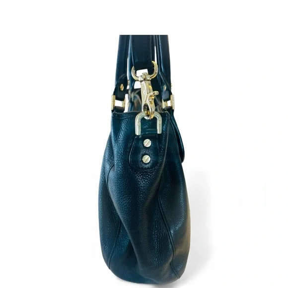 Tory Burch Amanda Black Leather Hobo Tote Bag Convertible Shoulder Crossbody - Picture 9 of 10